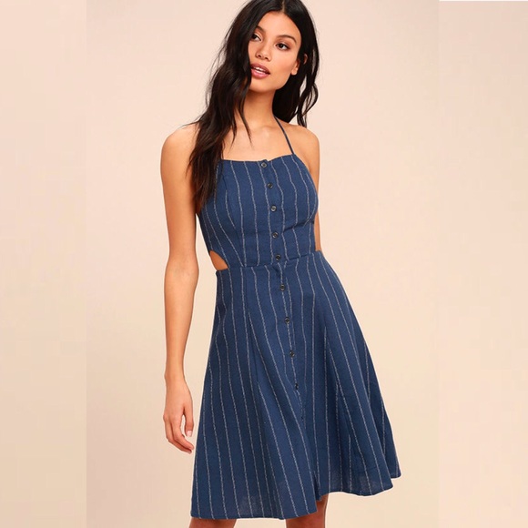 Astr Dresses & Skirts - ASTR ‘Paulina’ Stripped Halter Dress